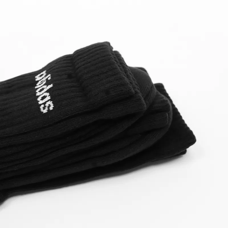 Adidas Mid Calf Socks Unisex 3 Pack Black-2