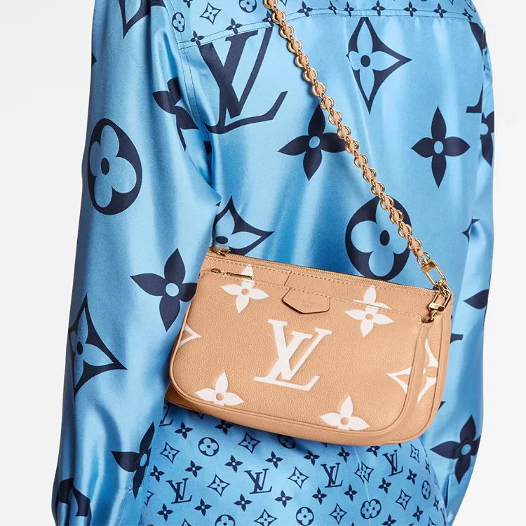 LOUIS VUITTON Multi Pochette Accessoires Grained Cow Leather Shoulder Bag Crossbody Bag Regular Women's Yellow-7