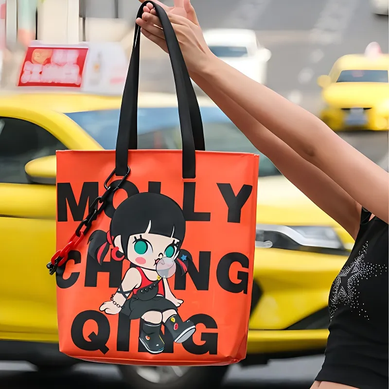 POP MART Molly Truck Tarps Shoulder Bag Regular Unisex Orange & Black-2