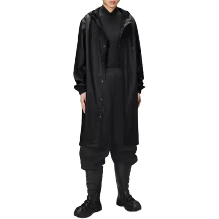 Rains Drawstring Long Sleeved Hooded Coat-2