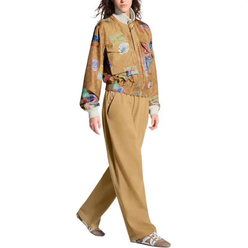 Lv Travel Patch Bomber Jacket-3