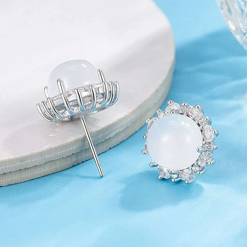 Grace Chalcedony Stud Earrings Women's-1