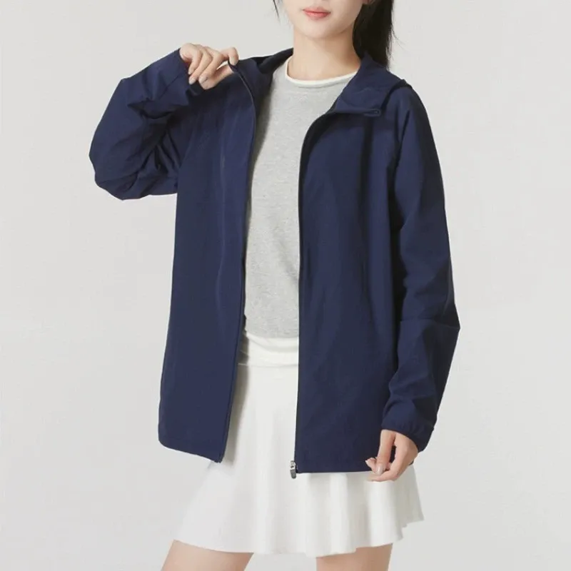 Under Armour Keep Warm From The Wind Windbreaker Jacket Unisex Marine Blue With Free Necklace-2
