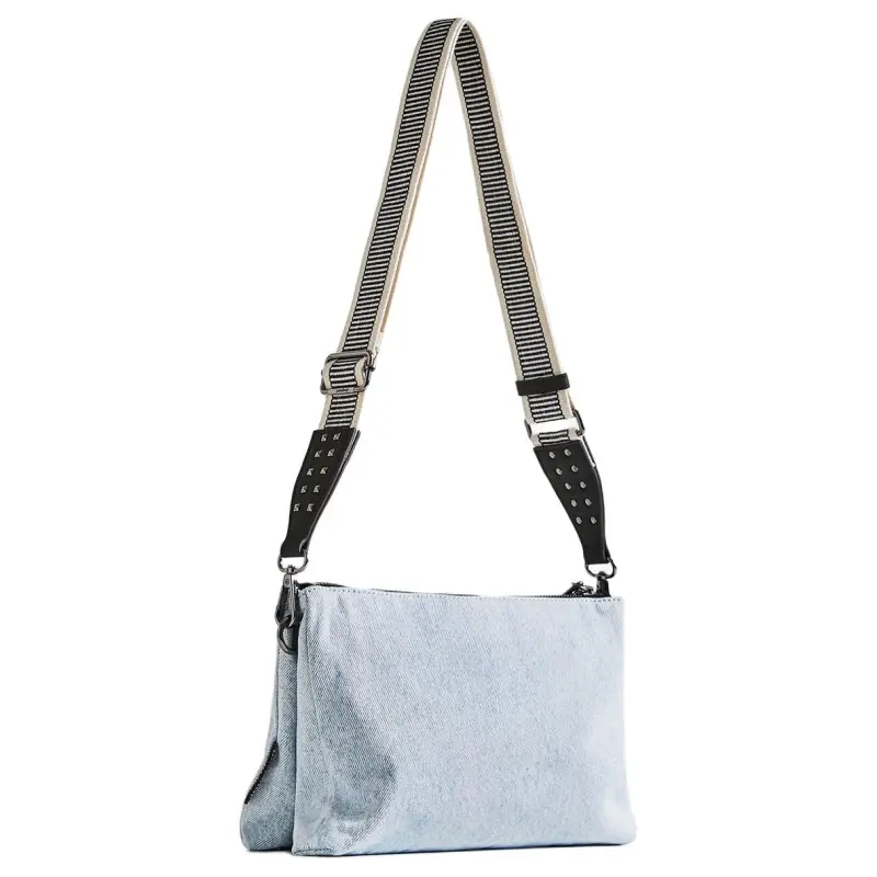 Desigual Cotton Shoulder Bag Women's Light Blue-2