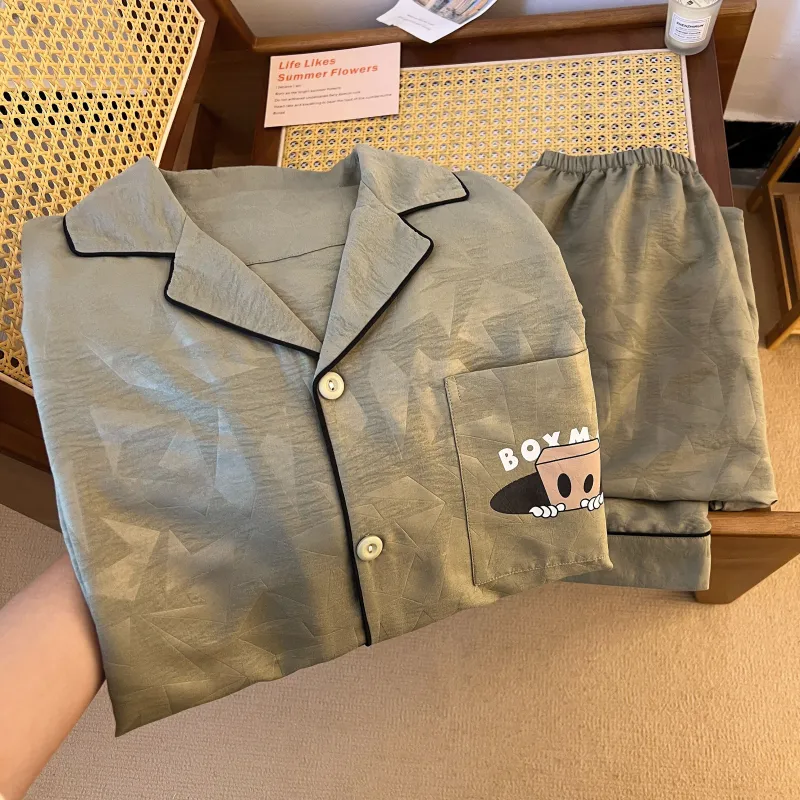 WANANNI Pajama Set Men's Olive Green-1