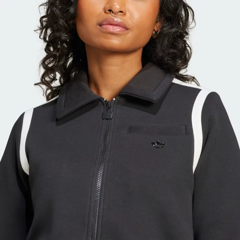 Adidas Originals Women's Premium Collared Track Top Black-4