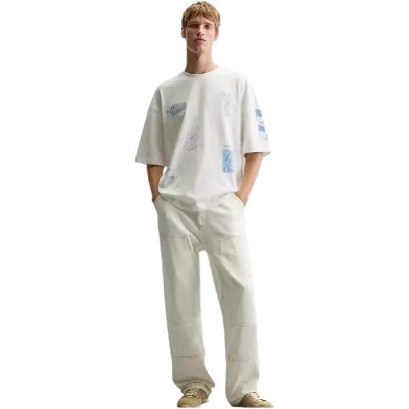 ZARA T-Shirts Men White-2