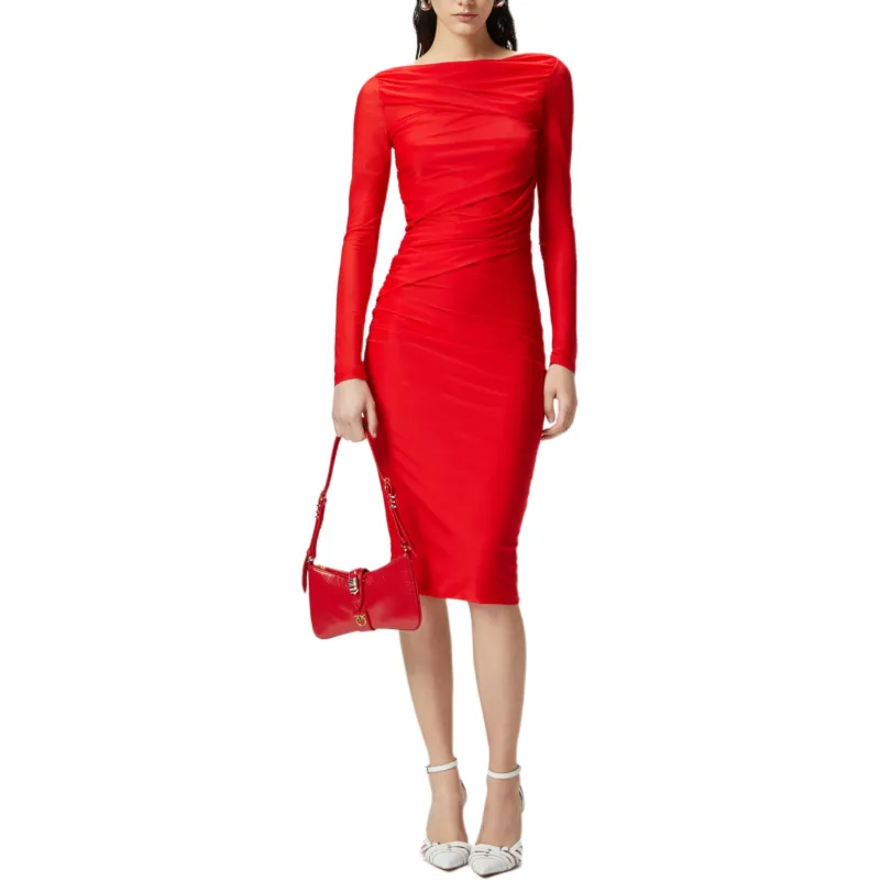 PINKO Beggin Slim Fit Calf Length Jersey Dress-2