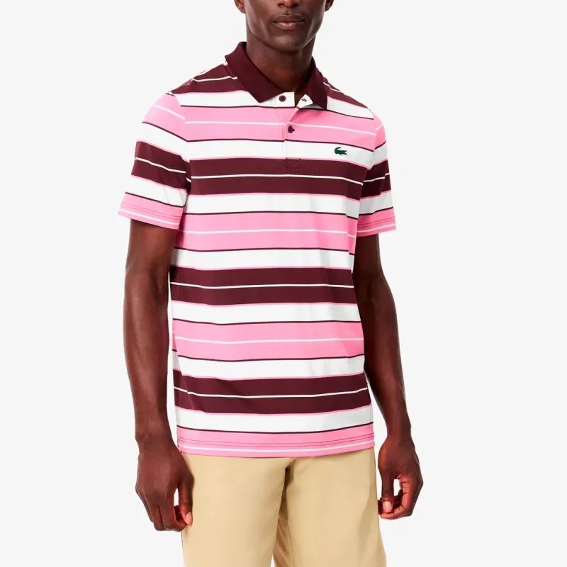 LACOSTE Polo Shirt Men's White X Pink-2