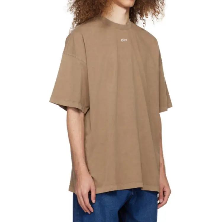 OFF WHITE T Shirt Loose Fit Men's Brown-3