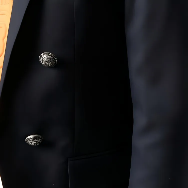 BALMAIN Business Suits Coats Men's Navy Blue-4