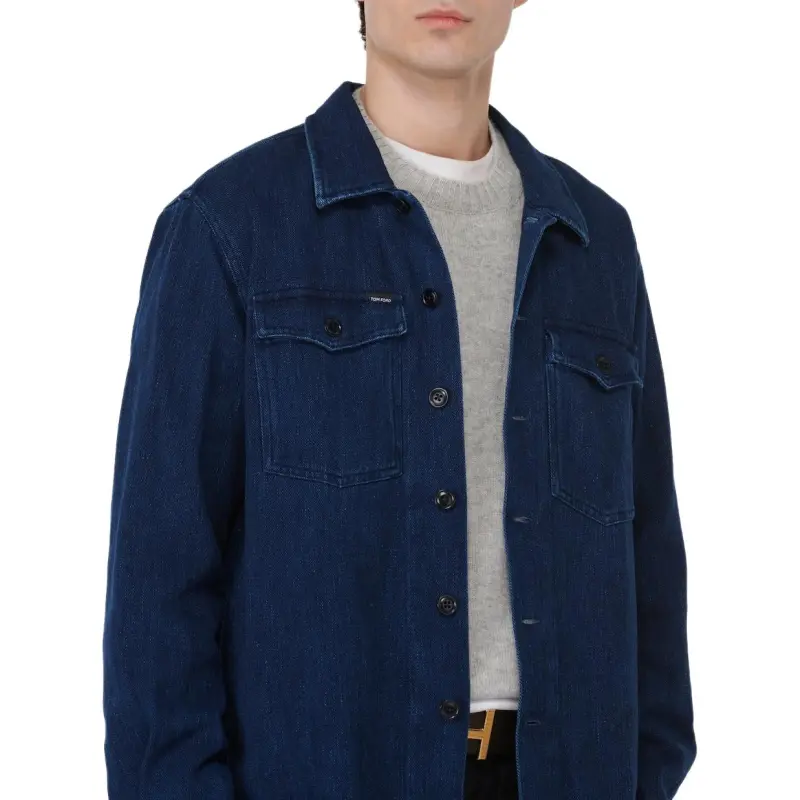 TF SS24 Denim Jacket Men's Marine Blue-5