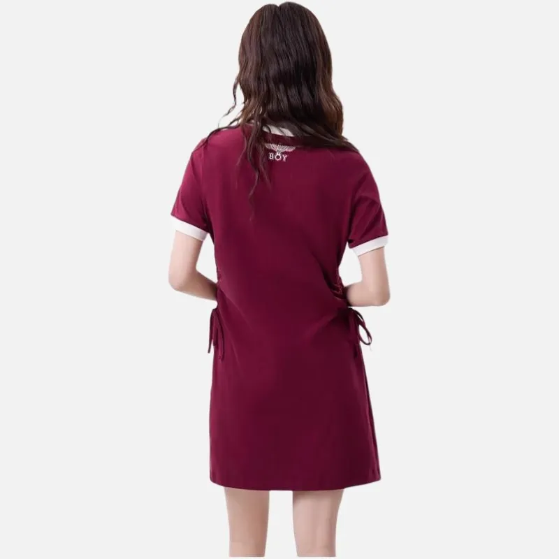 Boy London Short Sleeved Dresses Women's Burgundy/Ecru-1