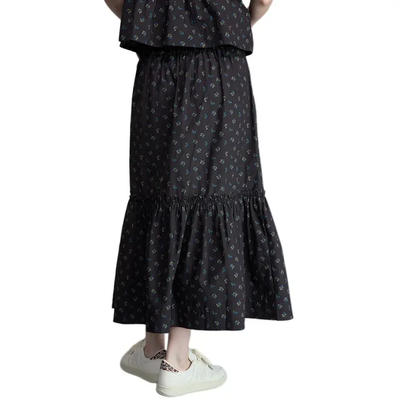GANNI Floral print Smock Maxi Skirt-3