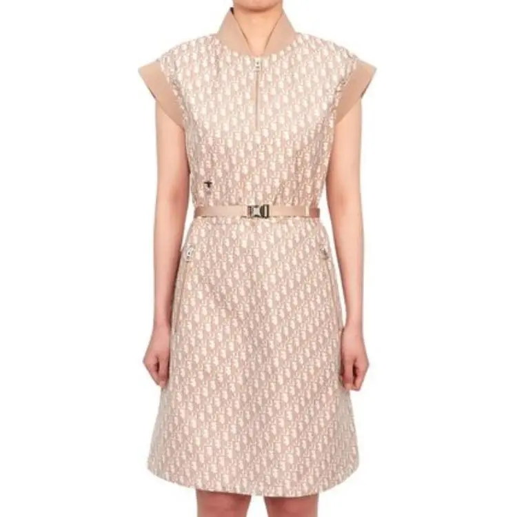 DIOR SS24 Sleeveless Dress Women's Peach Pink-2