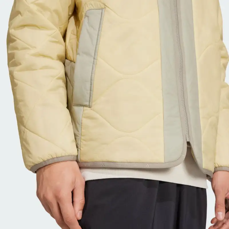 Adidas LIGHTWEIGHT PADDED Jackets Coats Men's Sandalwood/Pebble Silver Gray-5