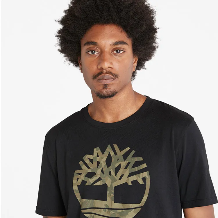 Timberland Drop Shoulder Sleeve T Shirt Men's Black-6