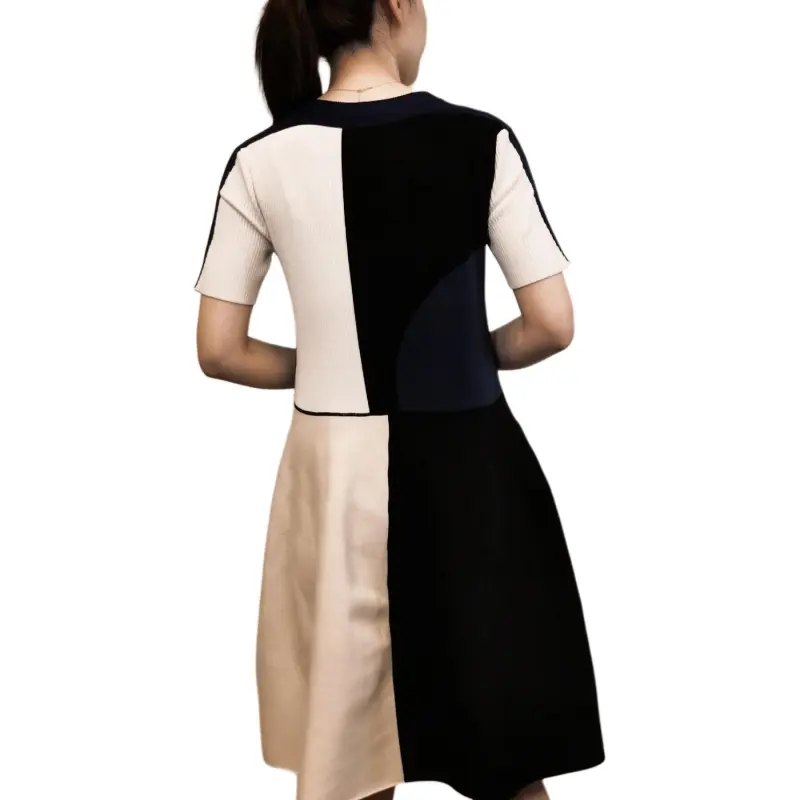 LOUIS VUITTON Short Sleeved Dresses Women's Blue White-2