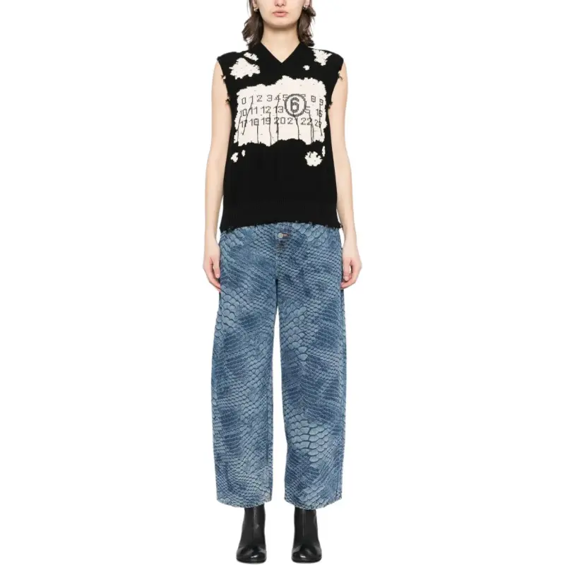 MM6 Maison Margiela Numbers Motif Knitted Vest-1