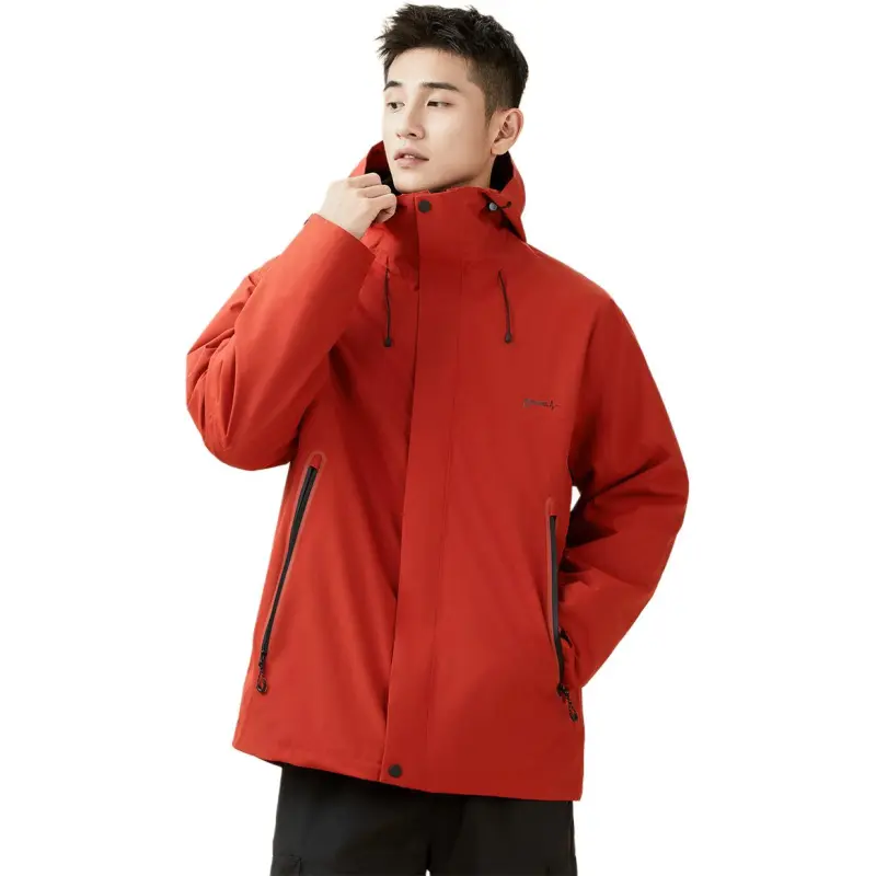 361° Water-Resistant Windproof Breathable Warm Windbreaker Jacket Unisex Persimmon Red/Persimmon Red-0