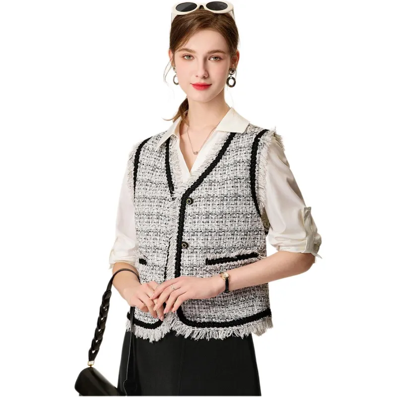 FENHONGMALI Vests Women's White-2