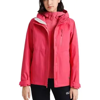Jack Wolfskin FW23 Outdoor Hiking Windproof Thermal Windbreaker Jacket Women's Rose