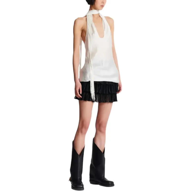 BALMAIN Silk Halterneck Top-3