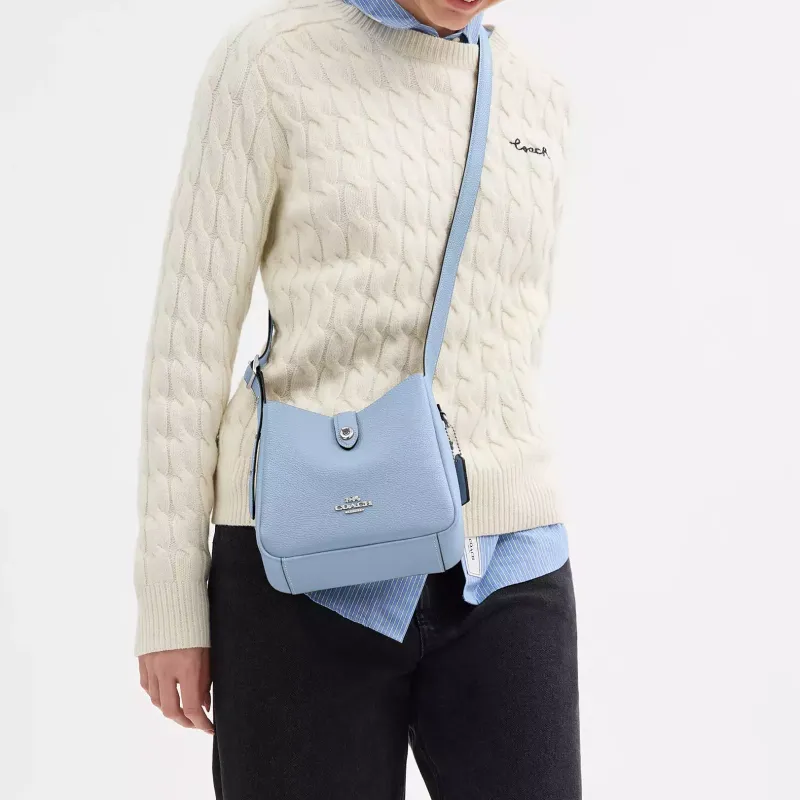 COACH Leather Crossbody Bag Mini Women's Blue-3