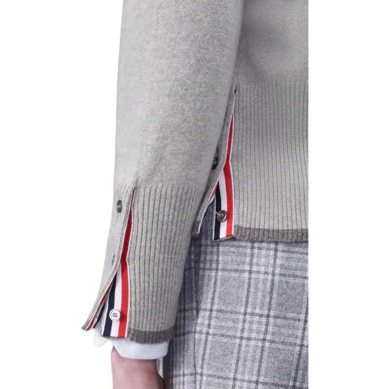 THOM BROWNE 4 Bar V Neck Cardigan-3