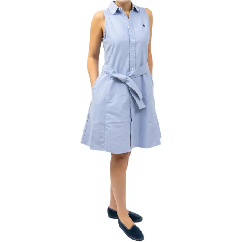 Polo Ralph Lauren Sleeveless Belted Shirt Dress-5