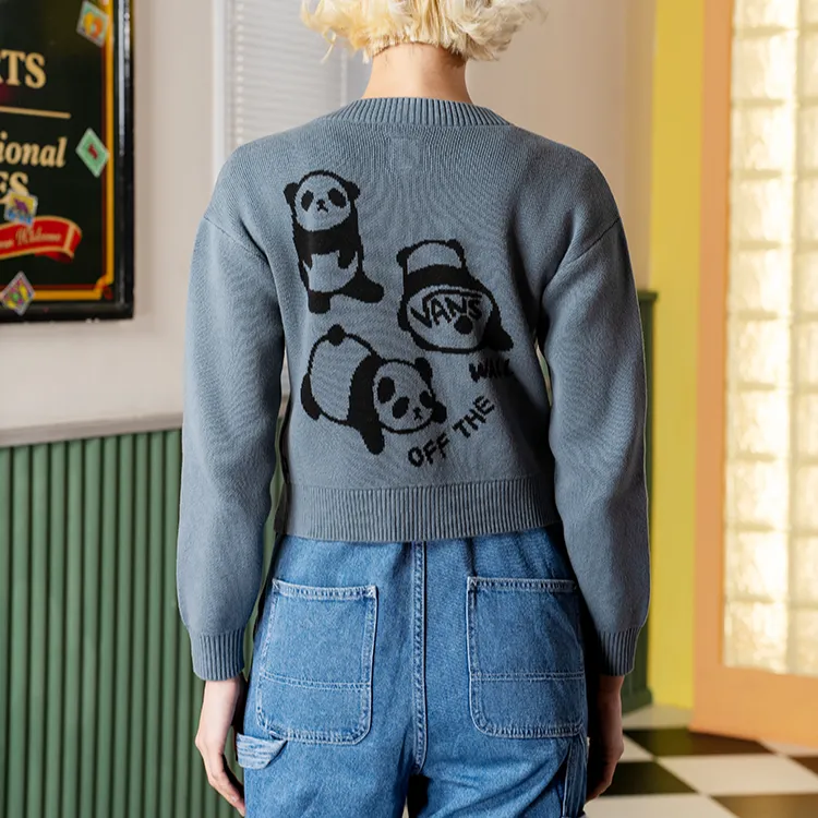 Vans CARDIGAN Knitwear Women's Gray Blue-4