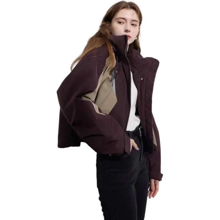 3COLOUR Down Jacket Women's Red Brown-5