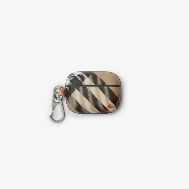 Burberry Compatibility With AirPods Pro 2 Polyurethane+Polyester+Cotton Plaid Twill Finish Headphone Cases-3