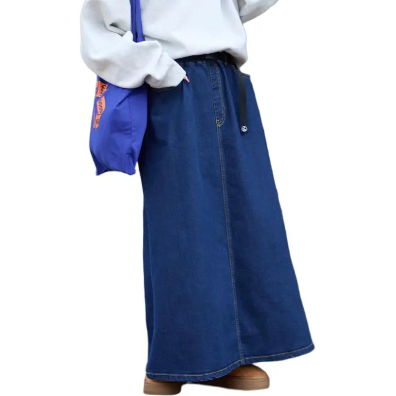 FREAK'S STORE Denim Long Skirt Women's Marine Blue-1