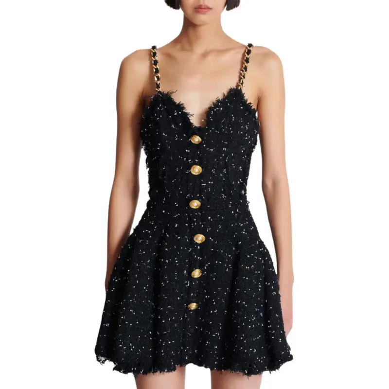 BALMAIN Polka dot Tweed Dress-1