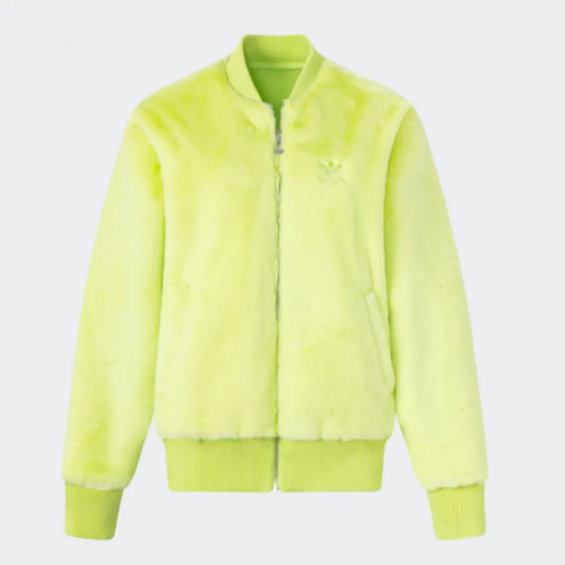 Adidas Originals BOMBER Reversible Fur Bomber Jackets Coats Men's Pulse Acid Orange Green-2
