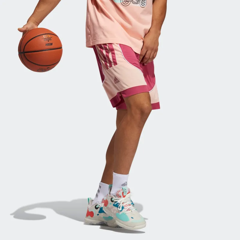 Adidas Basketball Shorts Men Pink-6