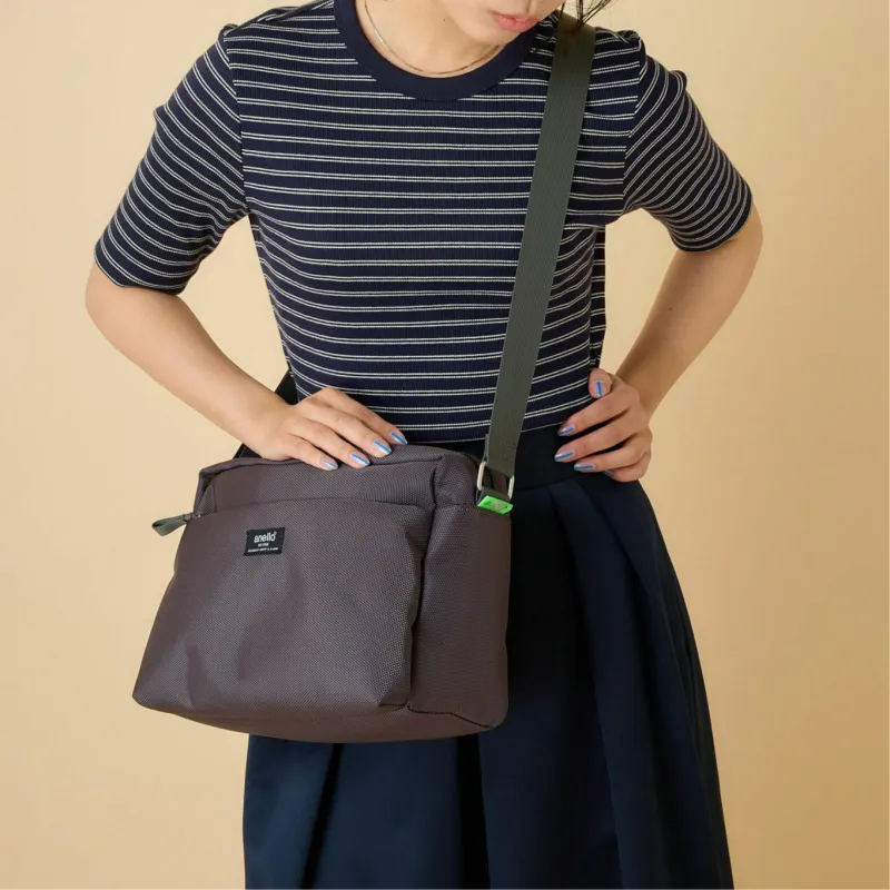 Anello Polyester Messenger Bag, Shoulder Bag, Crossbody Bag Women's Gray-3