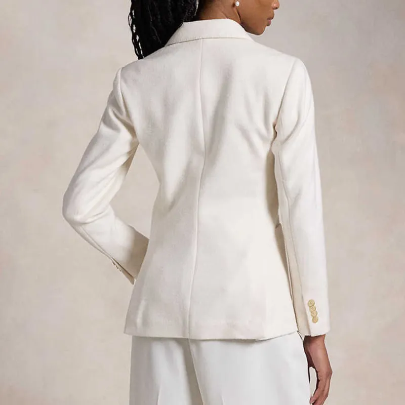 Polo Ralph Lauren FW24 Business Suits Coats Women's Cream-3