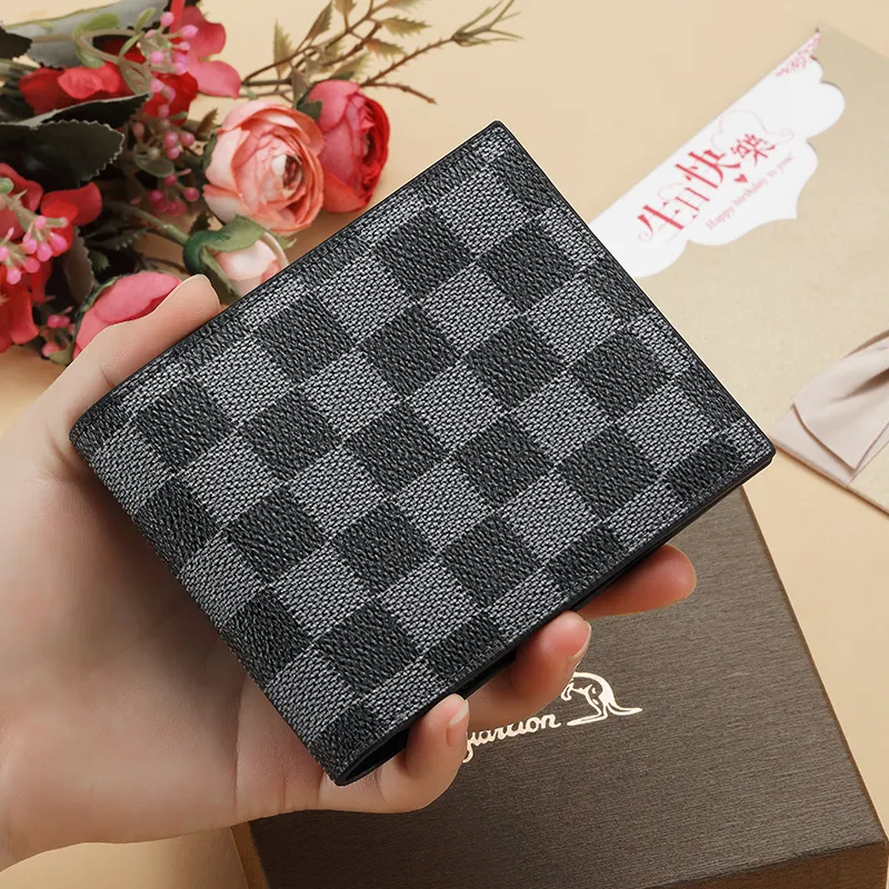 AUGTARLION PVC Leather Clip Wallet Regular Men's Black & Gray-3