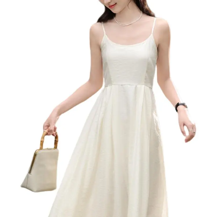 Alxnan Slip Dresses Women's Ecru-5