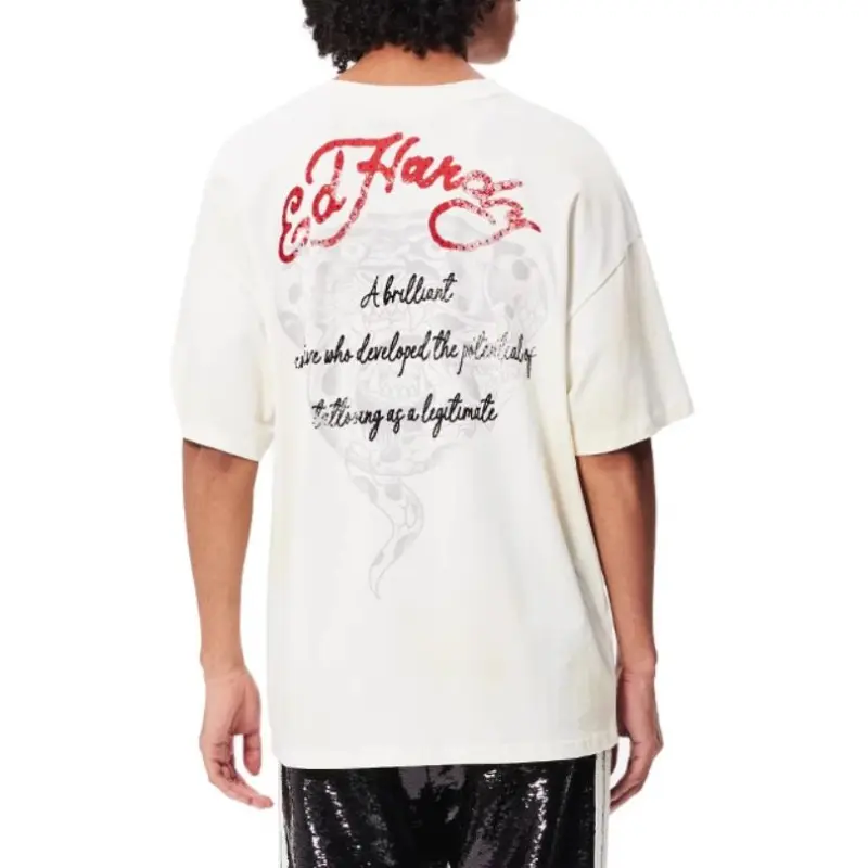Ed Hardy FW24 T Shirt Men's Ivory White-3