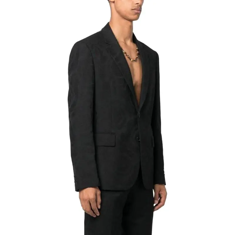 VERSACE Barocco Silhouette Virgin Wool Blazer-5