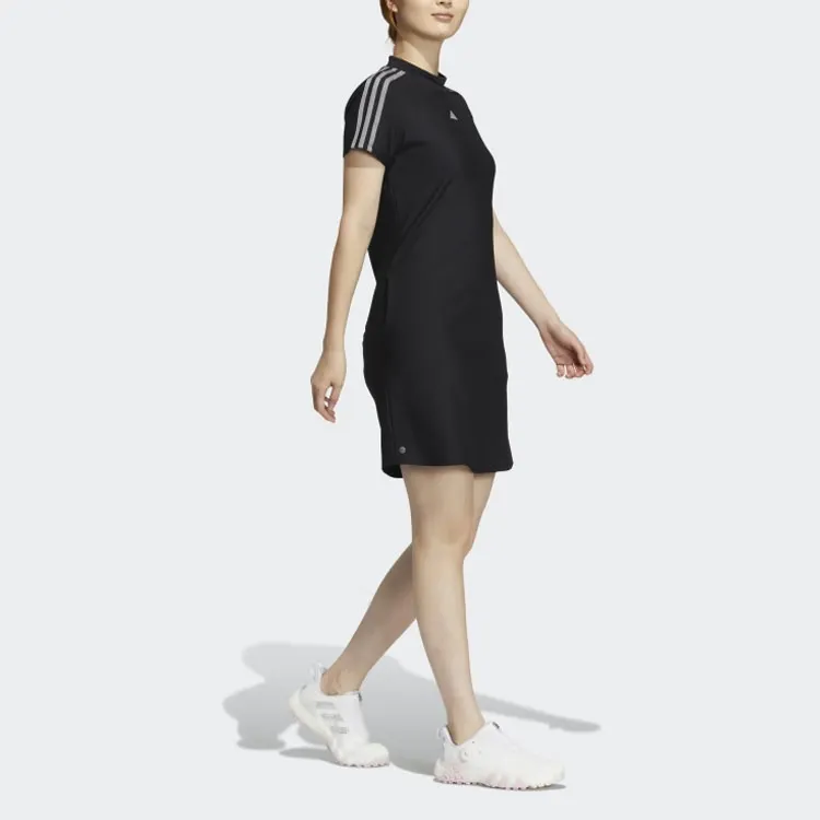 Adidas 3 Stripes Dress Short Sleeved Dress Women's Black-4