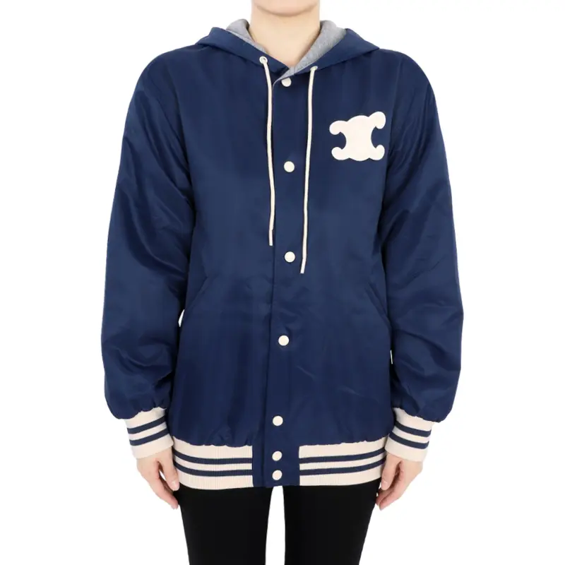 CELINE Paris Hooded Teddy Jacket In Nylon-3