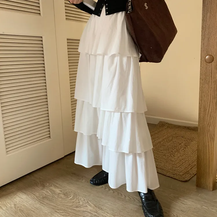 YUMOMO STAR Casual Long Skirts Women's Fairy White-5