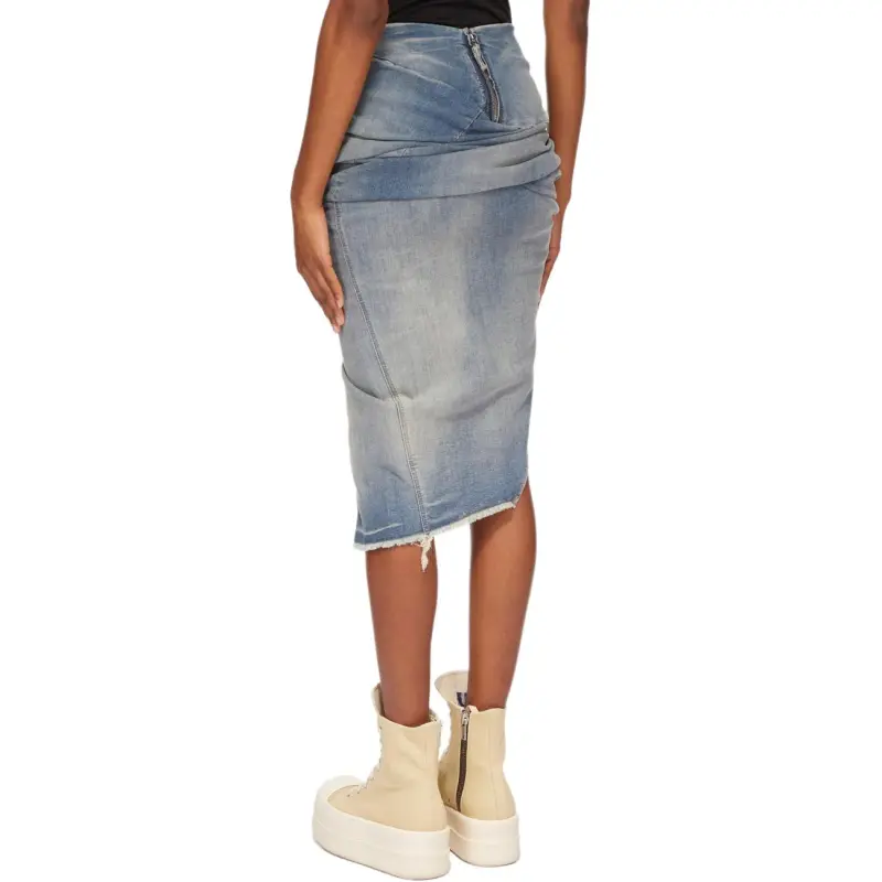 Rick Owens DRKSHDW Denim Long Skirt Women's Indigo-1