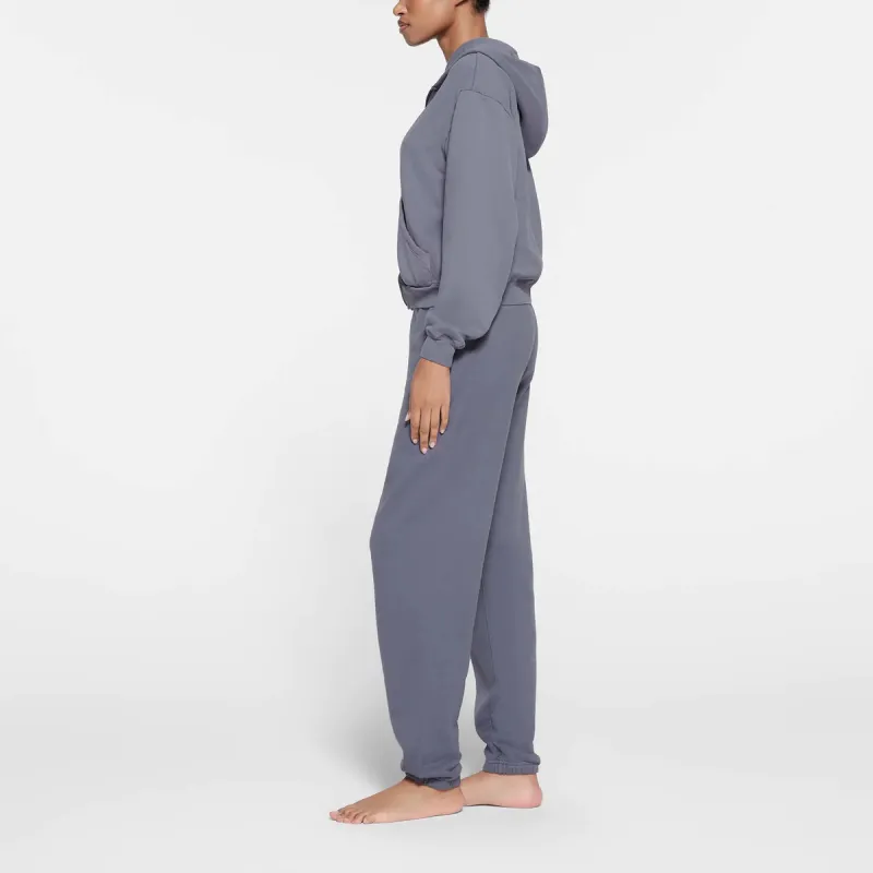 SKIMS FRENCH TERRY CLASSIC ZIP UP HOODIE Sweatshirt Women's STEEL BLUE/Steel Blue-4