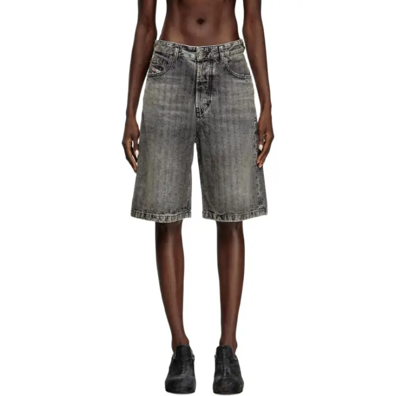 DIESEL De Sire Short Herringbone Denim Shorts-1