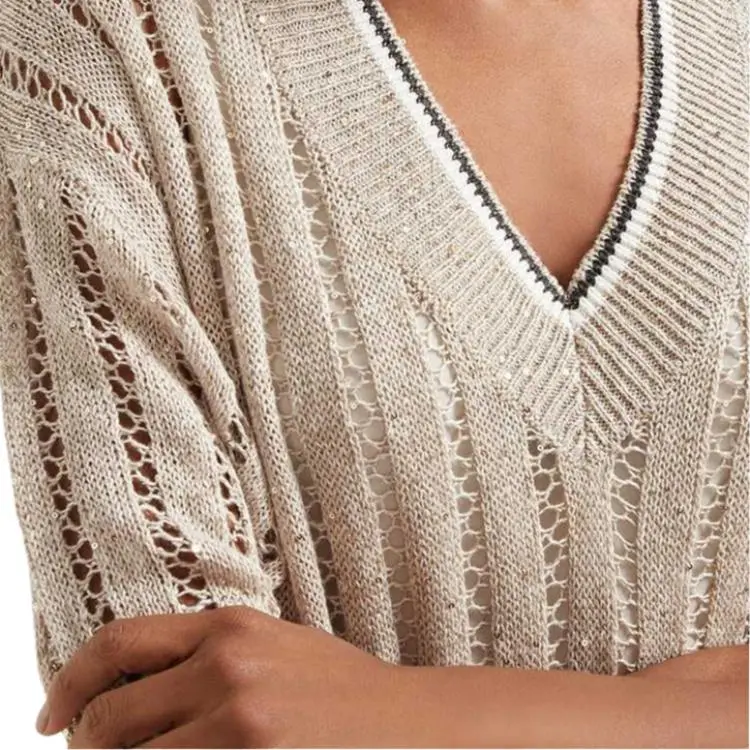 Brunello Cucinelli SS25 Short Sleeved Dresses Women's Cool Beige-4